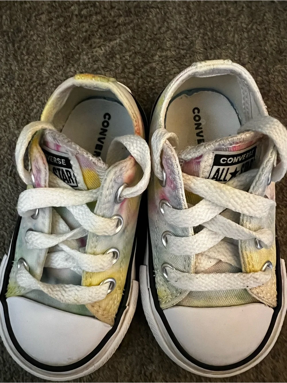 Toddler Shoes Lot Size 5C Converse White Tie Dye Puma Rainbow 3 Pairs GUC